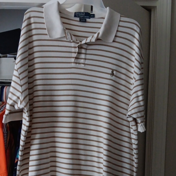 Polo by Ralph Lauren Classic Brown and White Polo Shirt - Picture 1 of 7